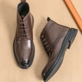 thumbnail image 3 of Botas clásicas de cuero de diseñador para hombre, botas Oxford de cuero cortas hasta el tobillo de lujo con punta estrecha, zapatos de vestir de negocios a la moda, 3 of 3