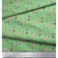 thumbnail image 3 of Soimoi Green Cotton Voile Fabric Baubles Christmas Print Sewing Fabric Yard 42 Inch Wide, 3 of 3