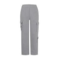 thumbnail image 4 of Cargo Pants Women Wide Leg Sweatpants High Waisted Joggers with Pockets Outdoor Athletic Workout Casual Loose Pants Soft Comfy Lightweight Hilking Jogger Vacation Trousers, 4 of 6