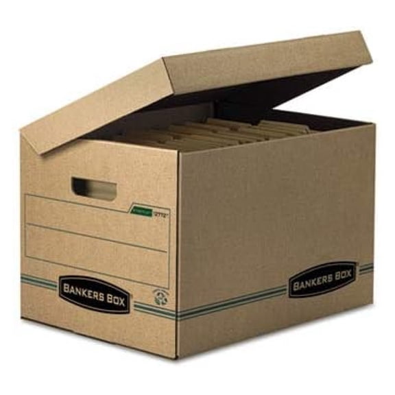 Manufacturing 12772 Stor/File Storage Box, Letter/Legal, Attached Lid, /Green, 12/Carton