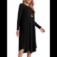 thumbnail image 2 of Pijama de Mujer con Cuello Redondo, Larga y Bolsillos Negro XL, 2 of 9