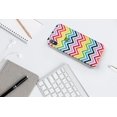 thumbnail image 3 of DistinctInk Clear Shockproof Hybrid Case for iPhone XS Max (6.5" Screen) - TPU Bumper, Acrylic Back, Tempered Glass Screen Protector - Rainbow Chevron, 3 of 9