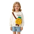 thumbnail image 2 of Tiijoy Toddler Girls Fruit Graphic Sweatshirt with 3D Bag Casual Cute Crewneck Pullover, White, 2 of 4