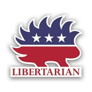 Libertarian Porcupine Sticker Decal - Self Adhesive Vinyl - Weatherproof - Made in USA - liberty v2 autonomy libertarianism