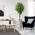 thumbnail image 5 of Artificial Tree in Geometric Pattern Planter, Fake Ficus Silk Tree for Indoor and Outdoor Home Decoration - 75" Overall Tall (Plant Pot Plus Tree), 5 of 5