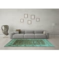 thumbnail image 3 of Ahgly Company Indoor Square Oriental Light Blue Traditional Area Rugs, 4' Square, 3 of 4