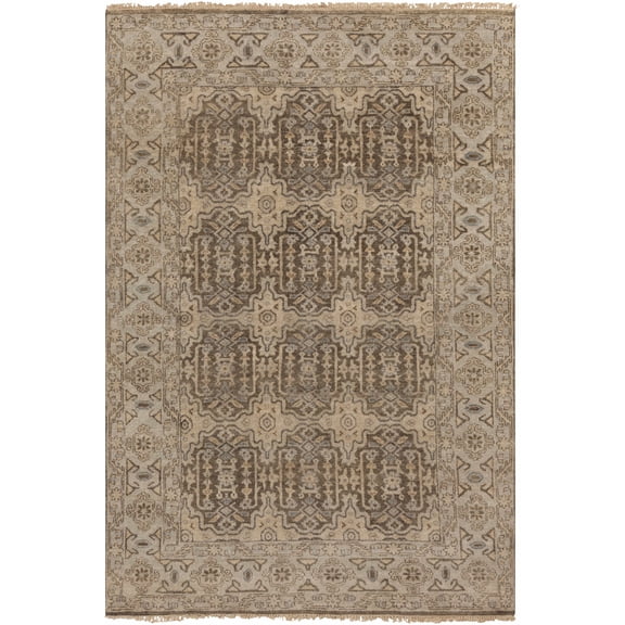 BoutiqueRugs Arlington Traditional Area Rug - Beige, Charcoal, Denim - 2' x 3'