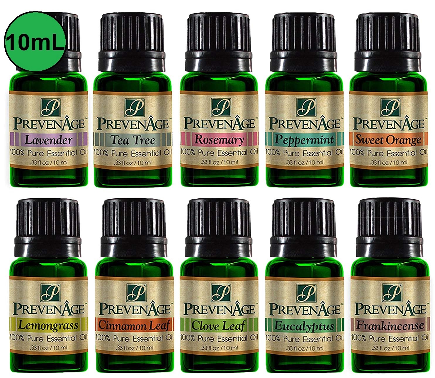 Essential Oil Gift Set of 10 Aromatherapy Cinnamon Leaf Clove Leaf