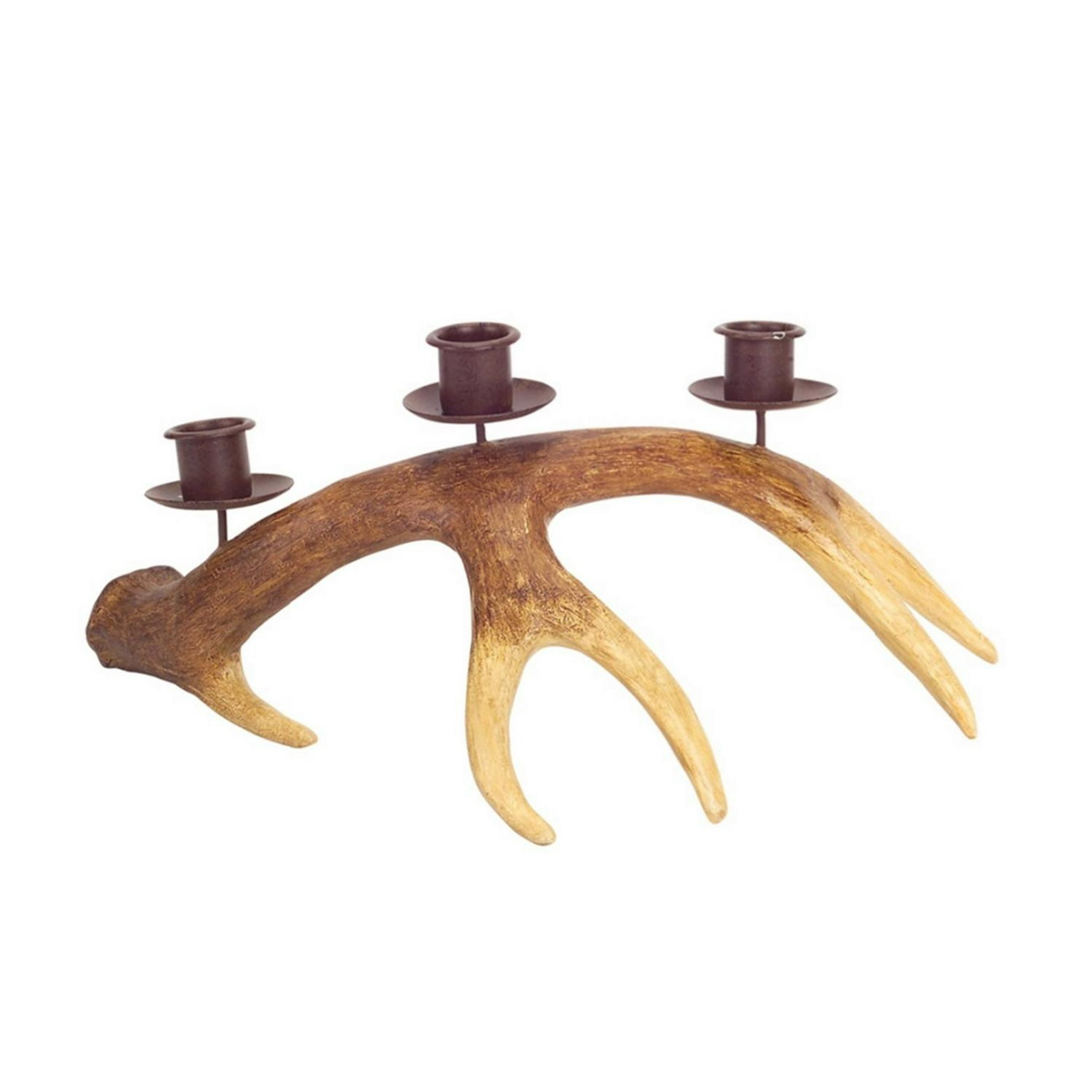 5 5 Luxury Lodge Rustic Style Faux Deer Antler Decorative Christmas Taper Candle Holder