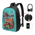 thumbnail image 2 of Gorillaz Laptop Backpack With Usb Charging Port Travel Backpack Computer Bag 17 Inch School Bookbag For Adult Teen, 2 of 9