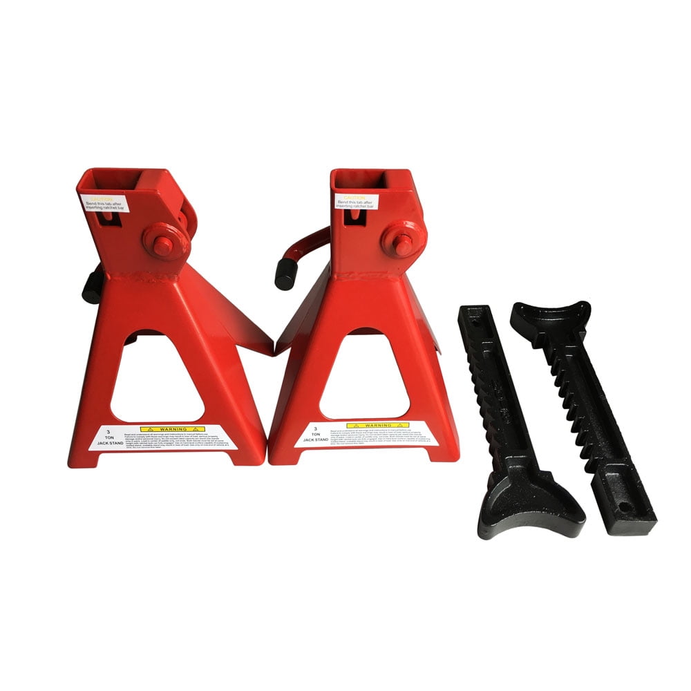 Ktaxon 3 Ton Jack Stands, Set of 2, Locking Lifted Trucks Car Auto RV Trailer Stand, Red