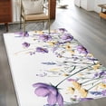 thumbnail image 3 of Purple Floral Spring Large Area Rugs for Bedroom Living Room, Soft Non Slip Carpet Bedside Rug, Watercolor Summer Botanical Rectangular Floor Cover Kitchen Accent Rug 4'x6' for Dining Room/Office, 3 of 9