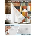 thumbnail image 3 of No Hook Shower Curtain with Snap in Liner,Mid Century Color Block Abstract Geometric Waterproof Bath Curtain Double Layers with See Through Top Window,Colorful Nordic Style Shower Curtains 36x72in, 3 of 9