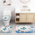 thumbnail image 4 of Juego de cortinas de ducha Ikfashoni con forma de flor y mariposa azul, 4 unidades, 4 of 7