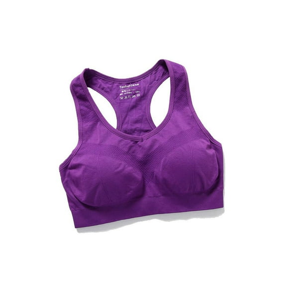 Ochine Women's Sports Bra Bandeau Padded Wireless Racerback Bra Removable Cup Comfy Seamless Stretch Tube Top T Shirt Bra for Gym Yoga Fitness Everyday Sleeping Vocation, M-L