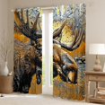 thumbnail image 2 of Elk Curtains Deer Hunting Curtains Animal Rustic 30%-50% Blackout Curtains,Watercolor Farmhouse Animal Theme Curtains & Drapes Cool Wildlife Print Window Curtains (52Wx84L), 2 of 6