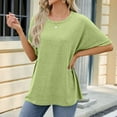 thumbnail image 6 of Njoeus Workout Tops for Women, Oversized Tshirts for Women Womens Tunic Tops Summer Round Neck Basic T Shirt Short Sleeve Shirts Loose Fitting Casual Blouses S-XXL, 6 of 7