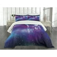 thumbnail image 3 of Ambesonne Nature Quilted Bedspread Set 3 Pcs, Northern Aurora Borealis, King Size, Blue Purple, 3 of 5