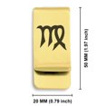 thumbnail image 2 of Stainless Steel Virgo Zodiac Sign (Maiden) Classic Slim Money Clip Credit Card Holder, 2 of 2
