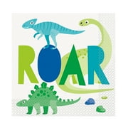 6 1/2" Blue & Green Dinosaur Party Luncheon Napkins - 16 Ct.