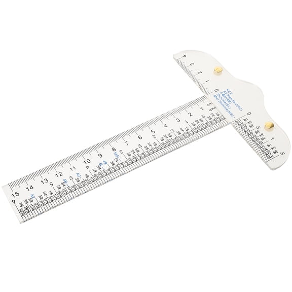 WORGEOUS Transparent Acrylic Sewing Ruler with Measurement Guides for Students and Crafters, White Design