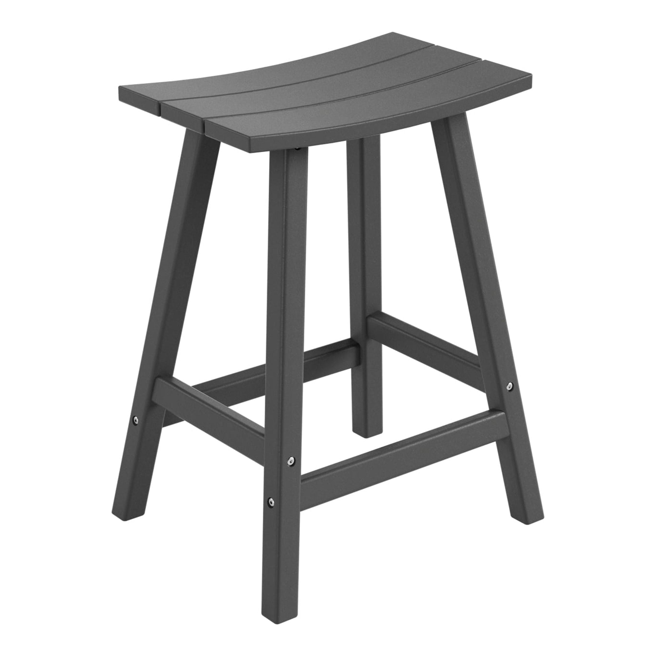 GARDEN 24" Inches Adirondack Plastic Outdoor Bar Stools (Set of 2), Gray