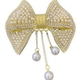 thumbnail image 1 of Miangastore 1 Set Wedding Hair Clip Headdress Golden White Rhinestones Claw Clip For Travel, 1 of 8