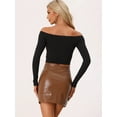 thumbnail image 4 of DARING DIVA Women's A-Line Zipper Front High Waist Mini Skirt L Brown, 4 of 6