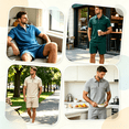 thumbnail image 3 of Zenithor Men's 2 Piece Men's 2 Piece Summer Outfit Soft Quarter Zip Pullover Shirt and Shorts Set Casual Vacation Beach Tracksuit M-3XL, Navy, 3 of 7