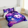thumbnail image 3 of Manfei Kawaii Salamander Axolotl King Size Comforter Sets,Magic Ocean Animal Bedding Comforter Set,Watercolor Galaxy Starry Night Bedding Set For Children,Breathable Home Decor Reversible,3pcs, 3 of 8