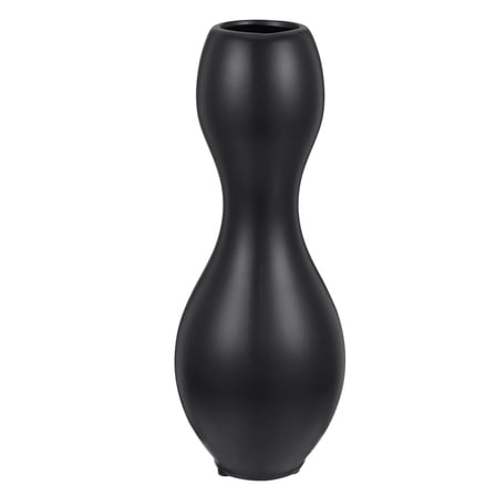 WHAMVOX Black Ceramic Vase for Cactus Plants and Flowers Home Decoration Simple Style 7.5 Inches Tall