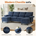 thumbnail image 6 of FIONA'S MAGIC Modern U-Shaped Sectional Sofa with Double Chaise & Movable Ottomans, 4-Seat Chenille Fabric Couch for Living Room, Blue, 6 of 7