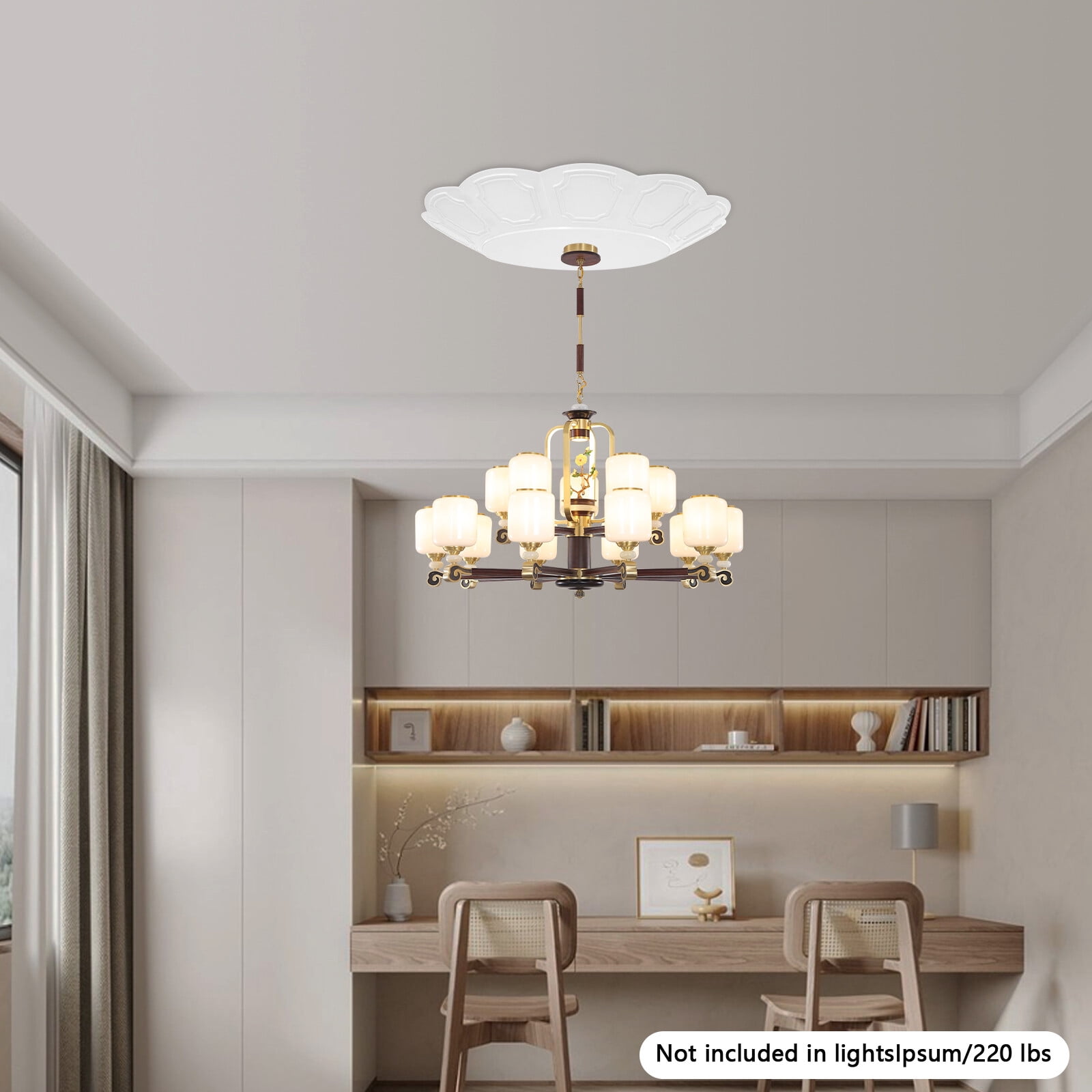 Decorative Cover, Chandelier Hoist Lifter Covers, Chandelier Decorative Cover(White), Round, Petal-shaped