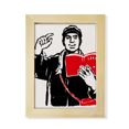 thumbnail image 1 of Libro Rojo mochila hat estudio China Rojo Escritorio de madera Arte Pintura 6x8 pulgadas marco de foto foto, 1 of 4