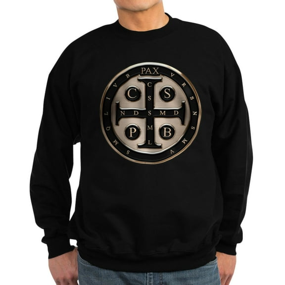 CafePress - St. Benedict Medal Sweatshirt - Classic Crew Neck Sweatshirt