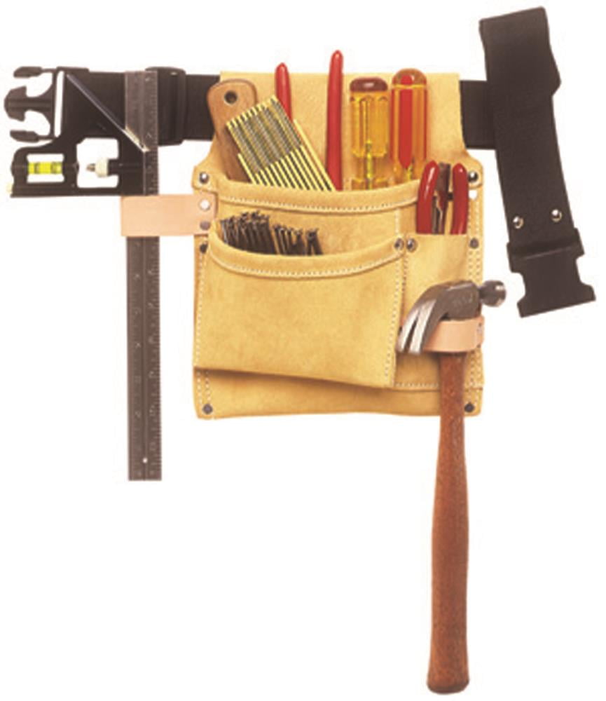 Custom Leathercraft IP489X 3-Pocket Nail and Tool Bag with Polyweb Belt
