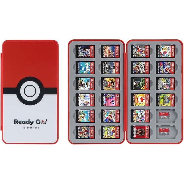 Estuche para tarjetas de juego y almacenamiento para juegos con compartimento para 24 cartuchos, estuche para tarjetas de juego Switch y almacenamiento para tarjetas SD para estuches de