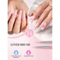 thumbnail image 5 of MelodySusie 6Pcs Nail Art Brush Set, Professional Painting Tools with Liner Flat Angled Gel Carved Brushes and Dotting Pen for Home and Salon, Pink, 5 of 9
