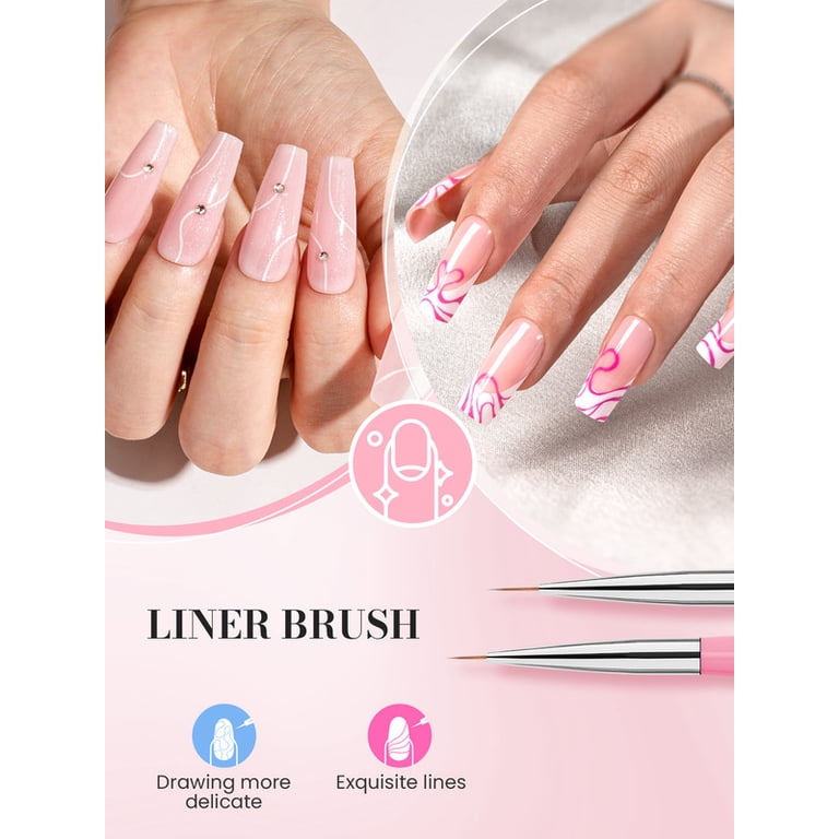 MelodySusie, Nail Art Brush Set, Pink, Professional Painting Tools