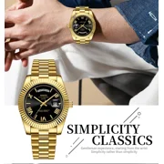 NIBOSI Mens Luxury Simple Business Temperament Automatic Calendar Waterproof Quartz Watch
