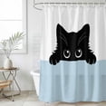 thumbnail image 6 of Cute Black Cats Shower Curtain Set - Extra Long 72" x 96" Washable Bathtub Curtain with 12 Hooks, Cartoons Funny Cats Watercolor Waterproof Fabric Stall Shower Curtains for Bathroom/Bathtub Décor, 6 of 6