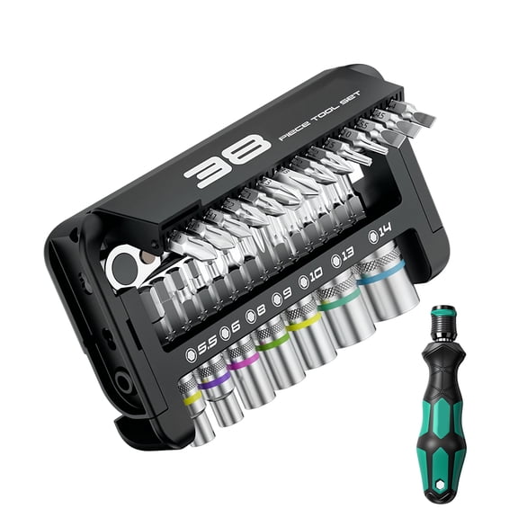 MultiPurpose 39 In 1 Socket Wrench Set With Colorful Sleeves Ideal For Household And Automotive Repair Use