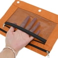 thumbnail image 3 of Unique Bargains Smooth Zipper Clear Mesh Double Layer Pencil Case for 3 Ring Binder Orange, 3 of 7
