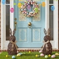 thumbnail image 4 of Guvpev 16" Hand-Woven Wicker Easter Bunny with Fishtail Burlap Bow, Rustic Rattan Rabbit Topiary Figurine, Large Twig Topiary Decoration for Farmhouse Front Porch, Entryway & Spring Garden Decor, 4 of 7