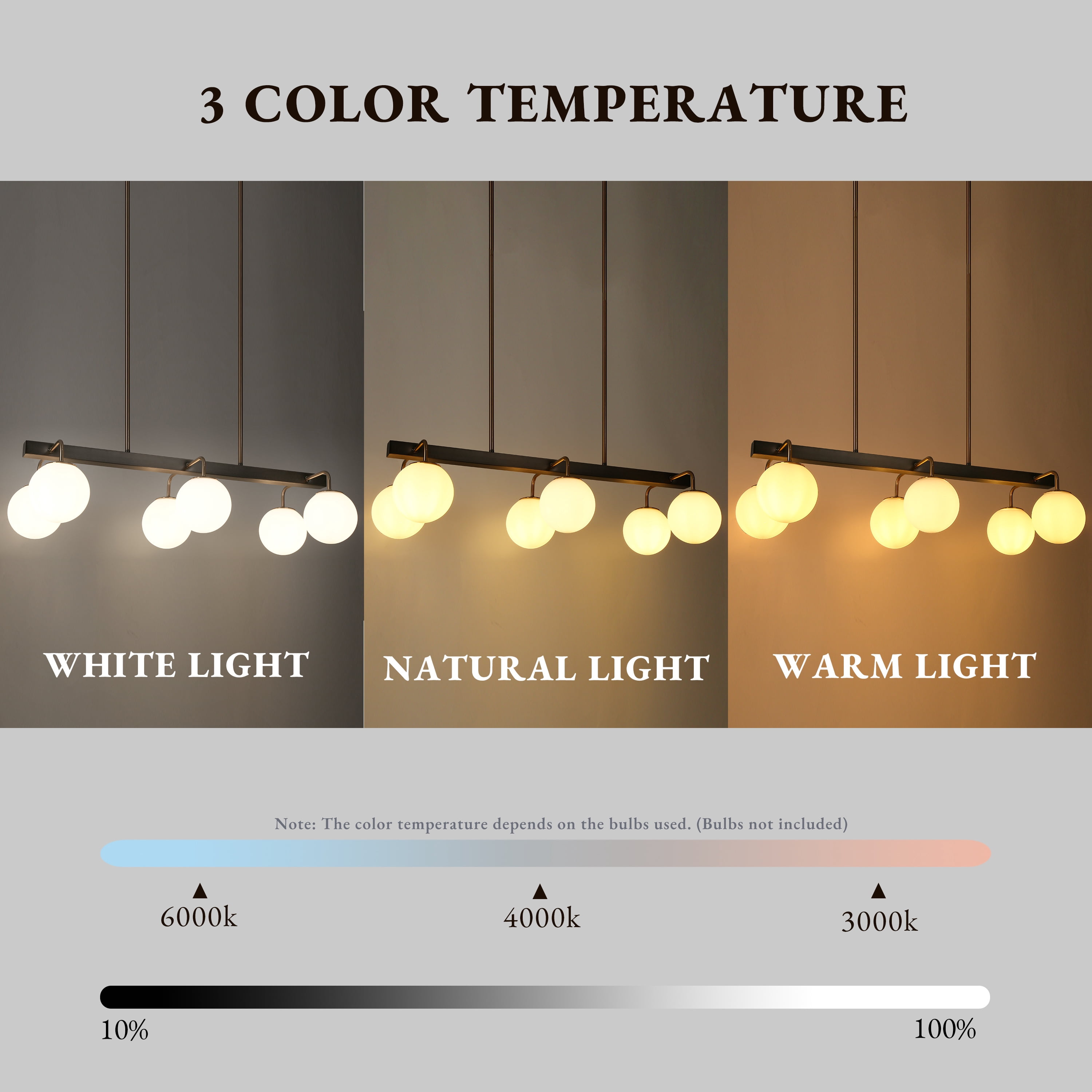 LNC Aladarimostinin 6 -Light Polished Brass and Brushed Black Modern/contemporary Opal glass Linear Large Hanging Kitchen Island Light