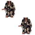 thumbnail image 4 of Sonducket Vestidos con cordones para mujer con estampado de moda para mujer Cuello en V profundo con lazo Mini vestido corto Playa Vacaciones Type4 NO4, 4 of 6
