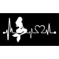 thumbnail image 1 of Bluegrass Decals Mermaid Heartbeat Lifeline Monitor Decal Sticker (White, 7"), 1 of 4