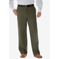 thumbnail image 3 of KingSize Men's Big & Tall Relaxed Fit Wrinkle-Free Full Elastic Plain Front Pants, 3 of 4