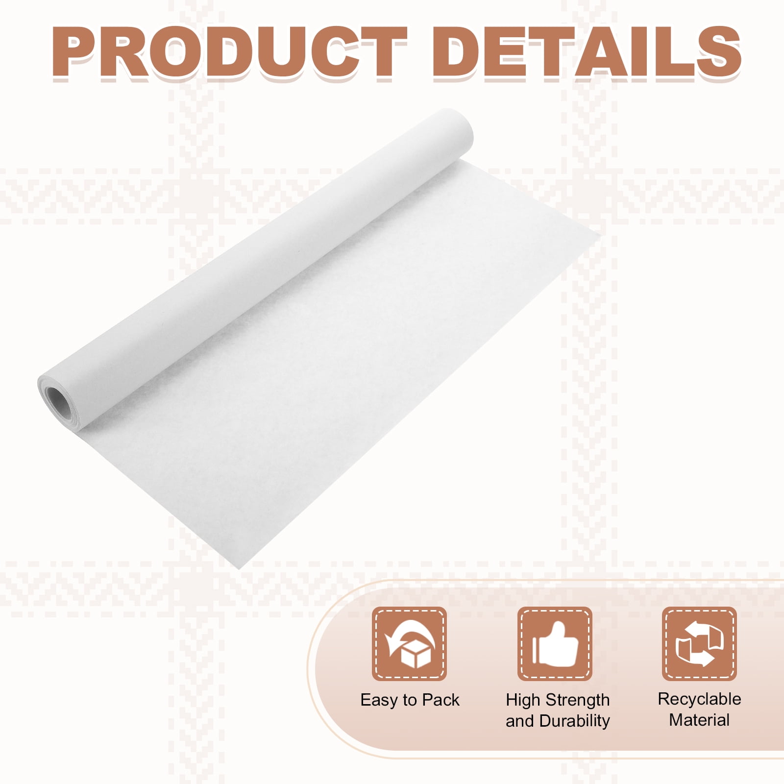 Uxcell Kraft Wrapping Paper, 17.3"x 393"(32.8') Decorative Paper Kraft Craft Paper for Gift Wrapping Bouquet Flower Bulletin Board Art Painting Craft Packaging Shipping, White 356GSM