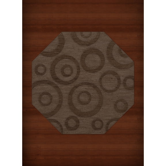 Dalyn Dover Area Rug DV5 Dv5 Mocha Bubbles Circles 6' x 6' Octagon